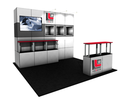 Multiquad modular trade show display.